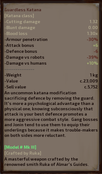 Guardless Katana MK III